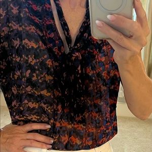 Cabi blouse- separate tie. Size S